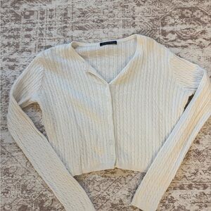 Brandy Melville Cream Cable Knit Cardigan